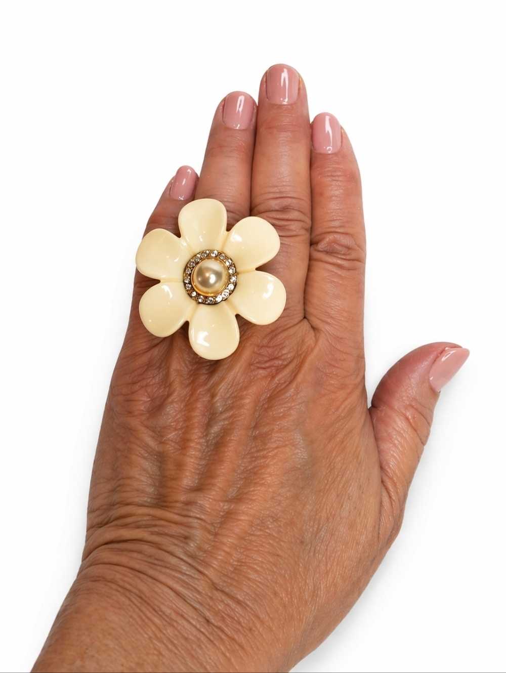 Mod Daisy Flower statement Y2K Cocktail Ring 7-7.250